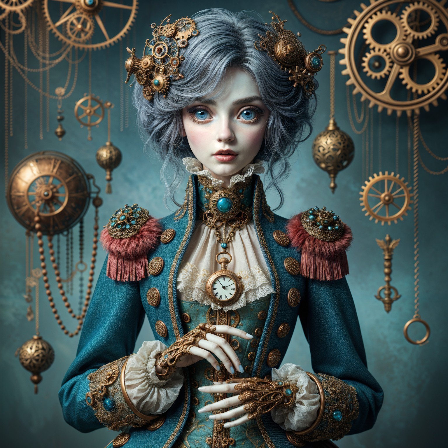 Steampunk-Inspired Outfit with Clockwork Details