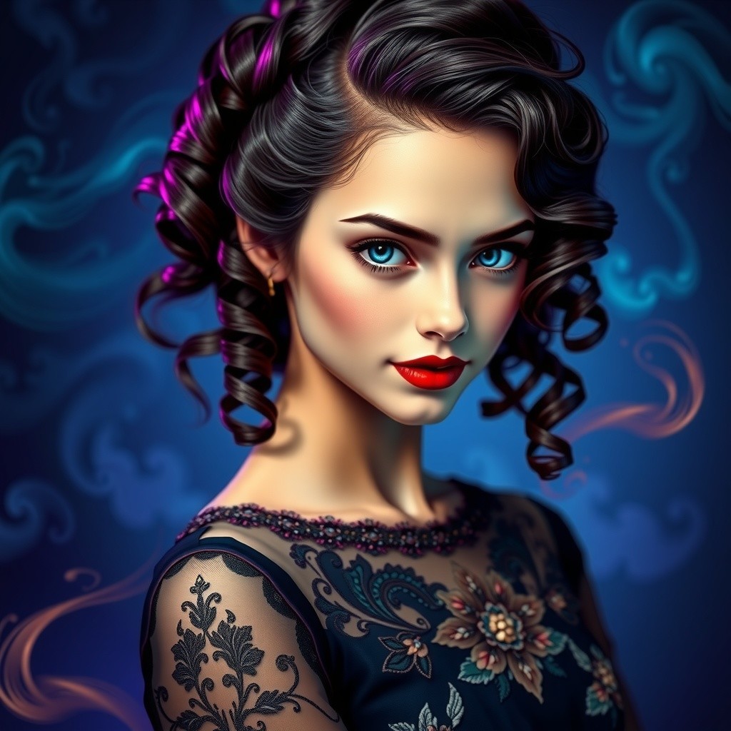 Portrait of a confident young woman with curly hair