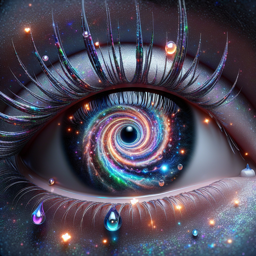 Human Eye with Galaxy Reflection and Vivid Colors