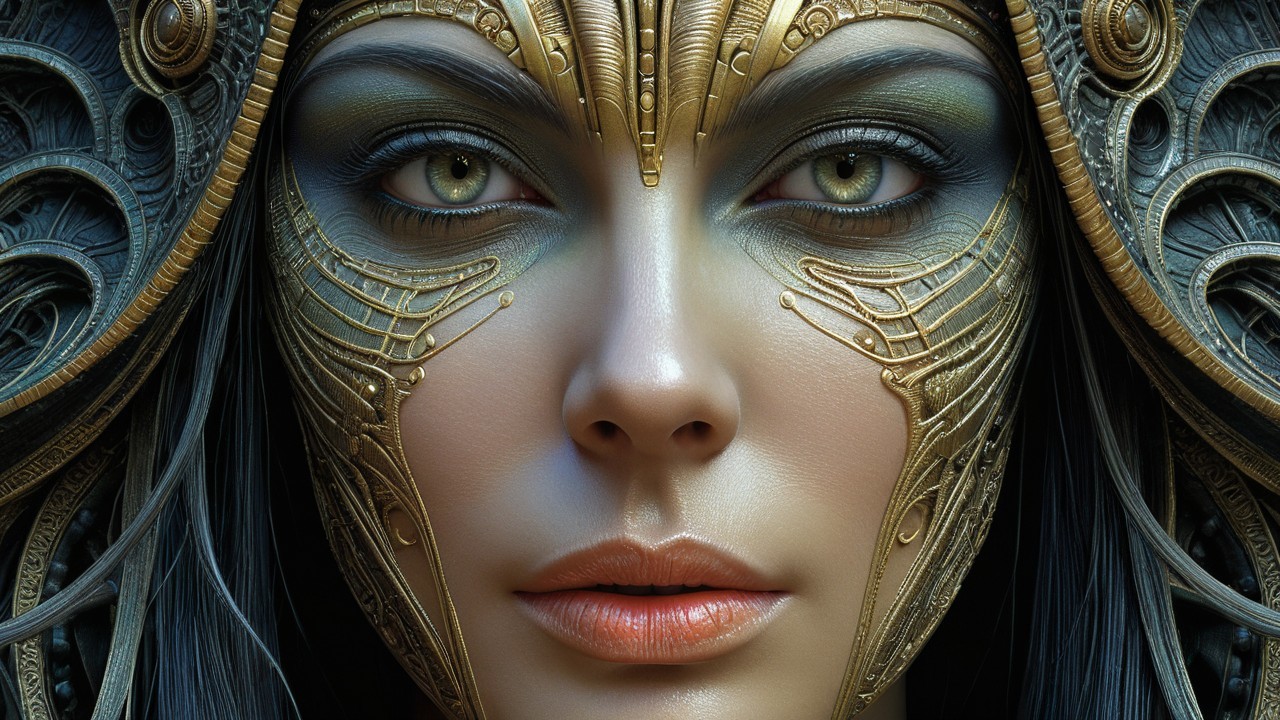 Ethereal Portrait of a Woman with Green Eyes