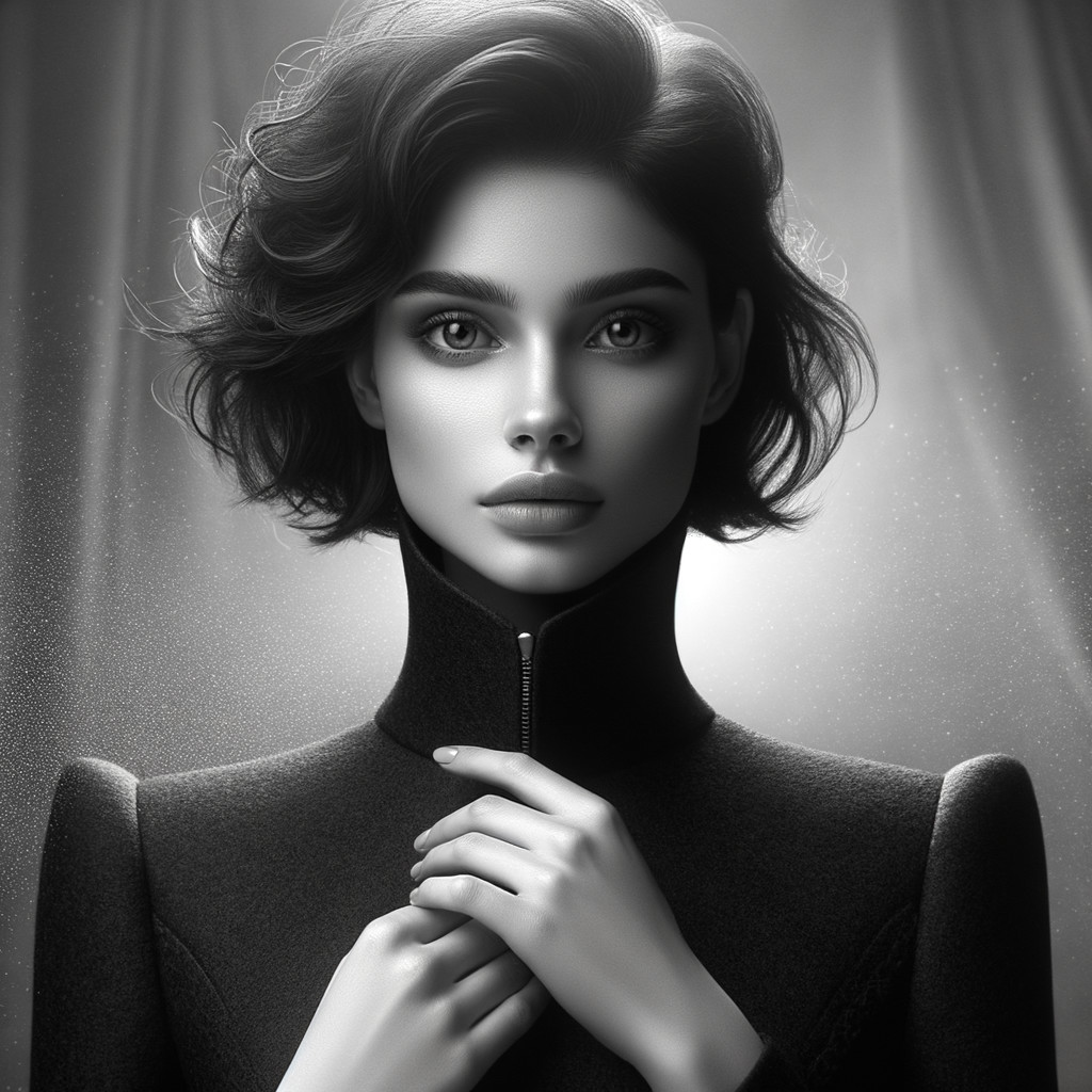 Elegant Black and White Portrait of a Woman