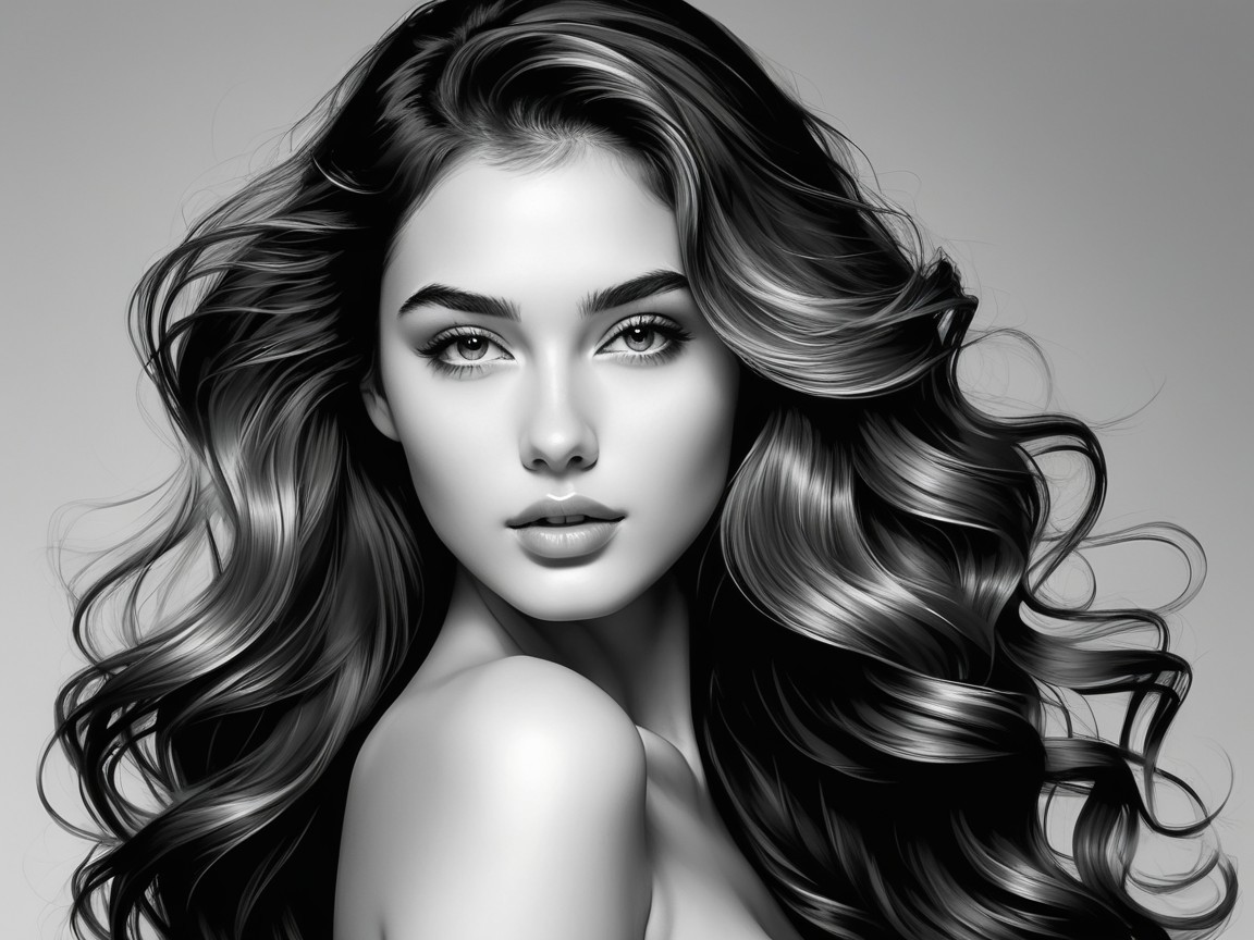 Black and White Portrait of a Young Woman