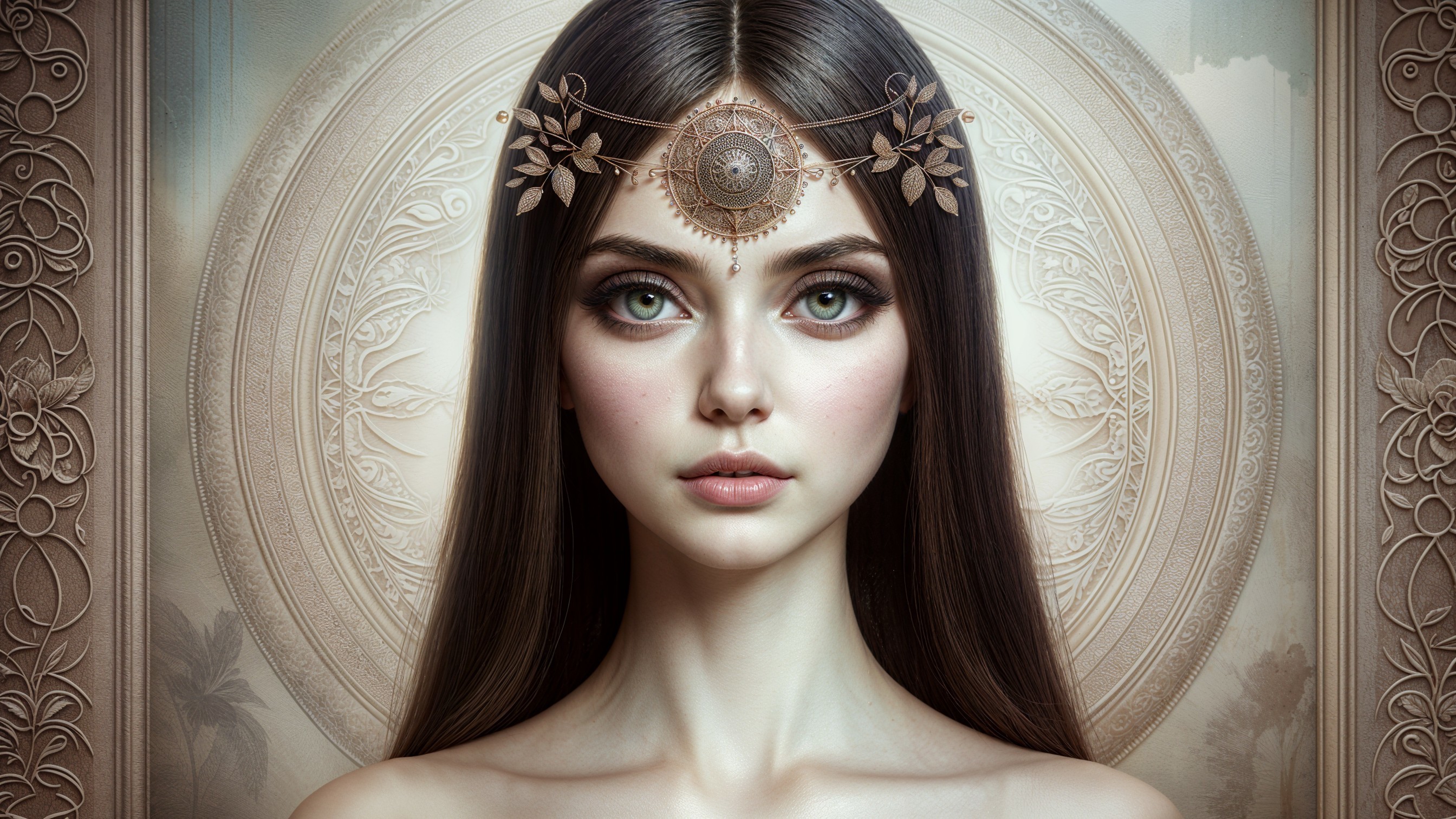 Portrait of a Young Woman with Ethereal Features