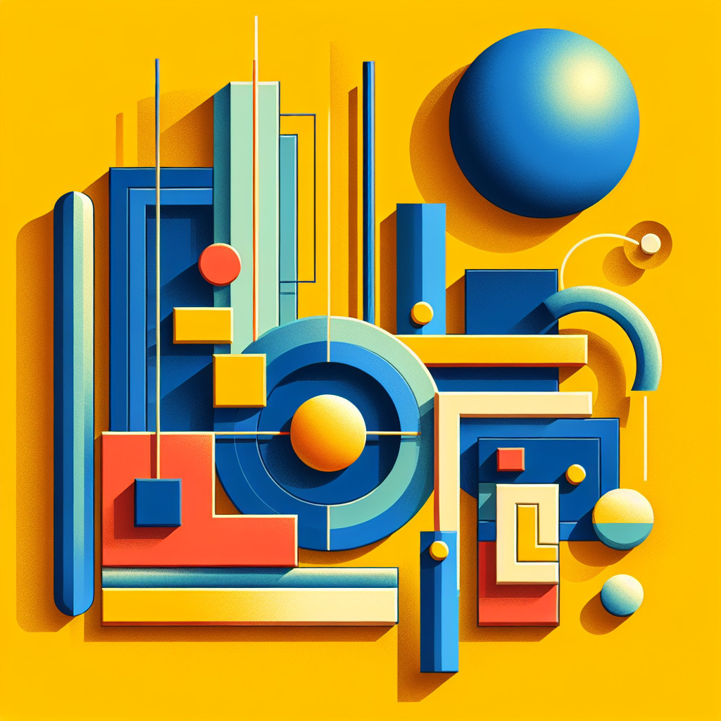 Vibrant Abstract Composition with Geometric Shapes