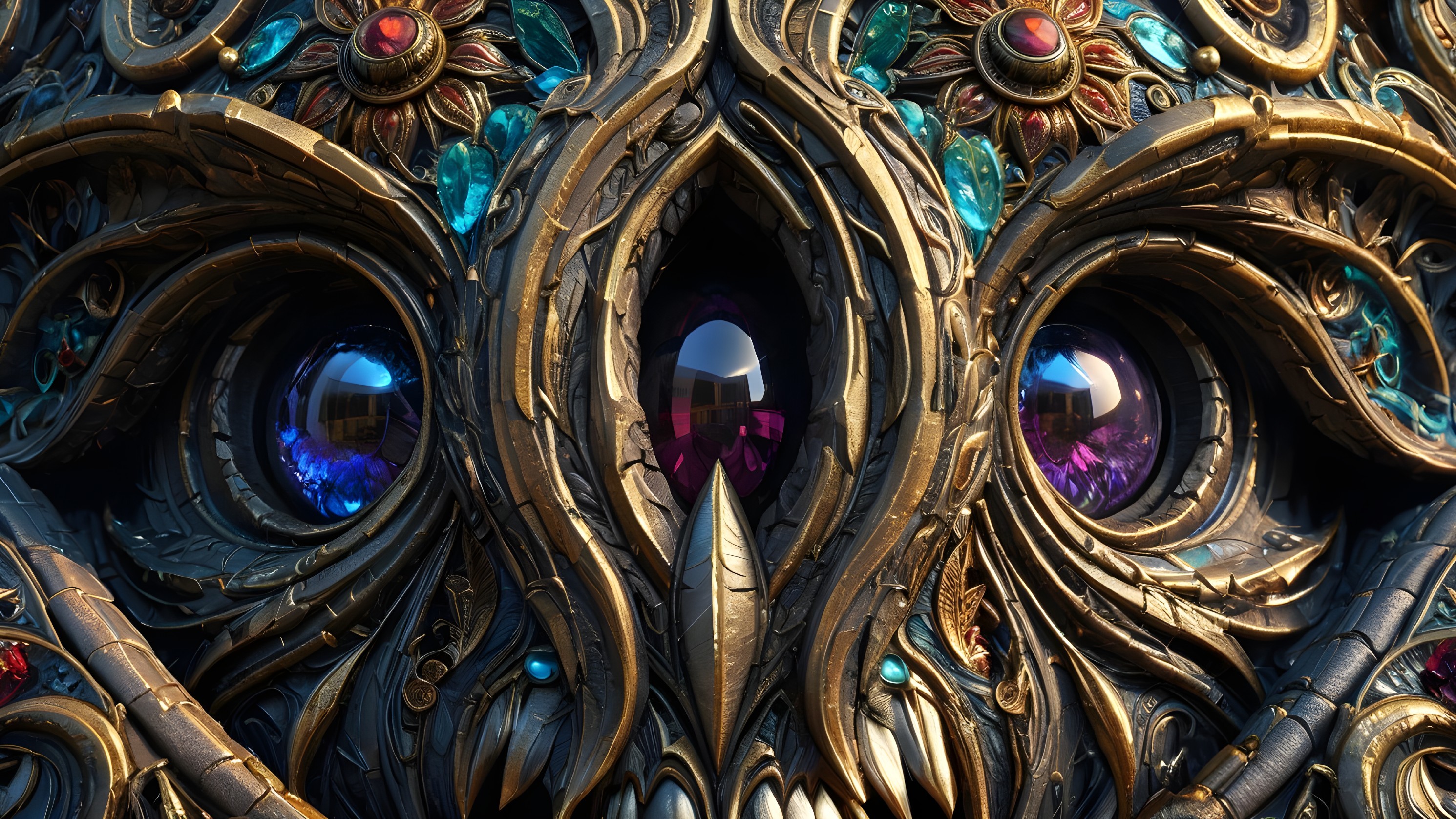 Intricately Designed Mask with Jewel-Like Embellishments
