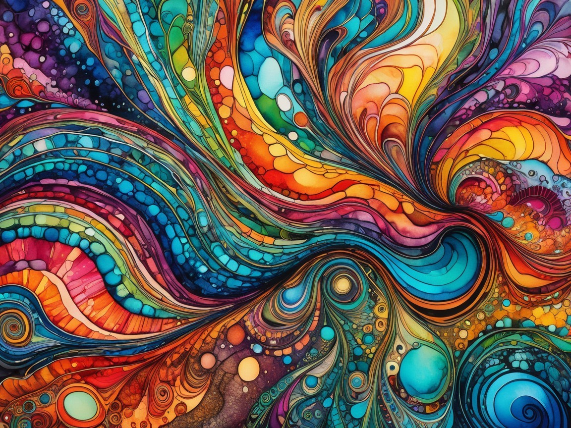 Vibrant Abstract Design with Swirling Color Patterns