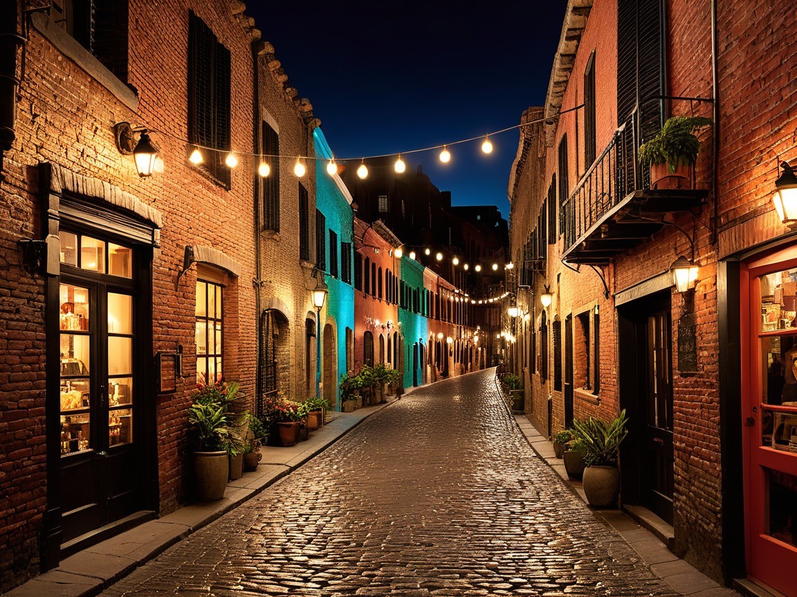 Charming Cobblestone Street with Cozy Ambiance