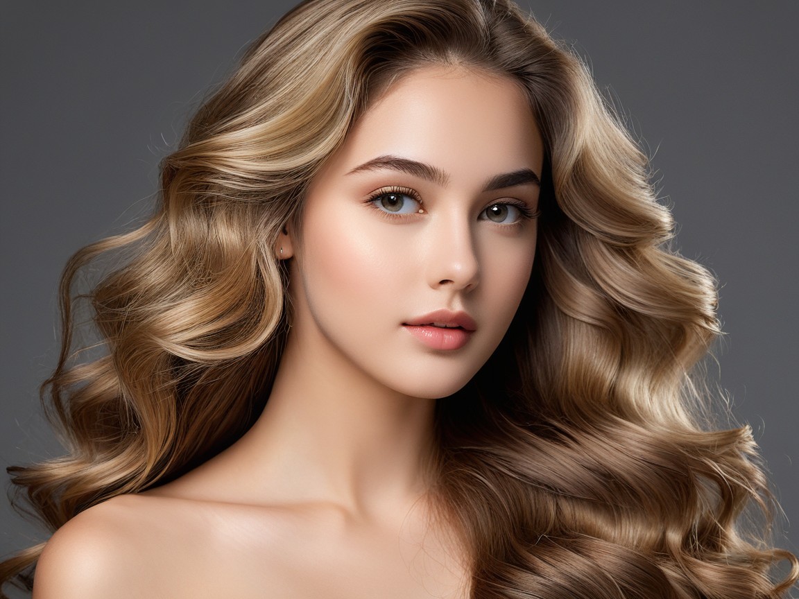 Portrait of a young woman with wavy blonde hair
