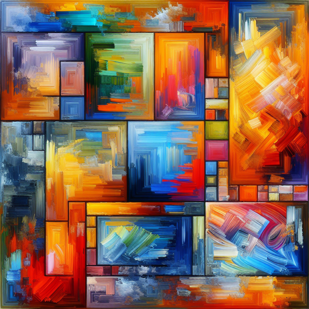 Vibrant Abstract Composition with Colorful Blocks
