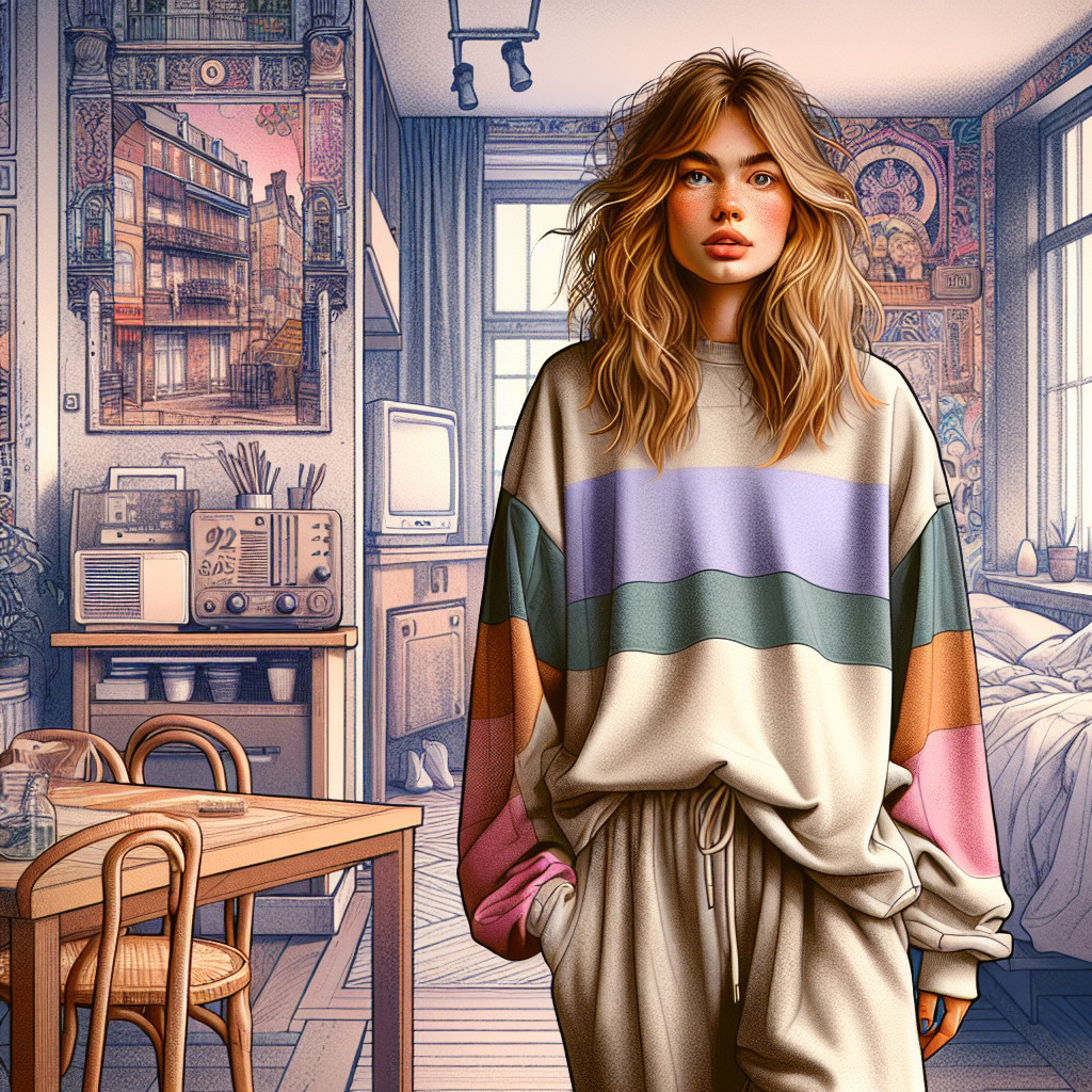 Vintage-Inspired Room with Confident Young Woman
