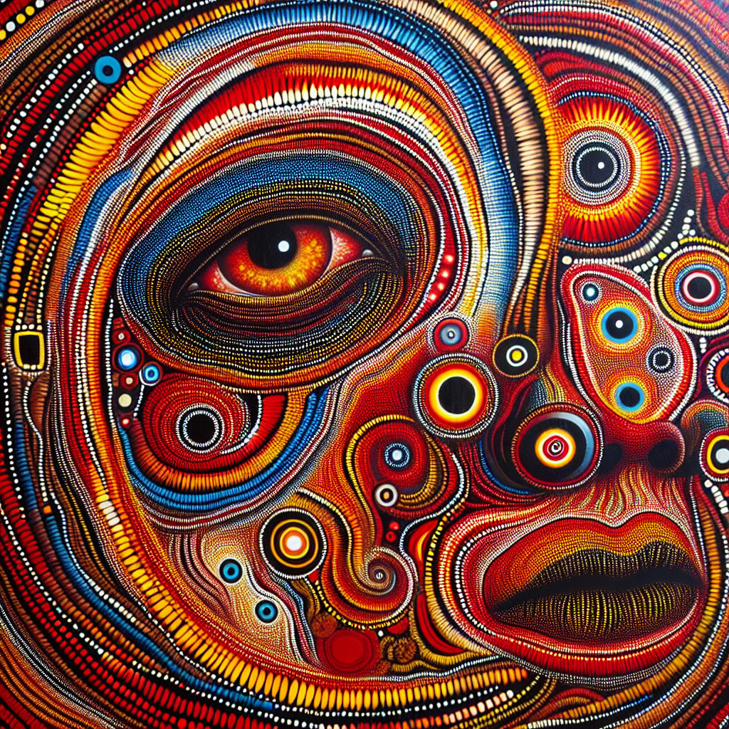 Abstract Portrait with Vibrant Colors and Patterns