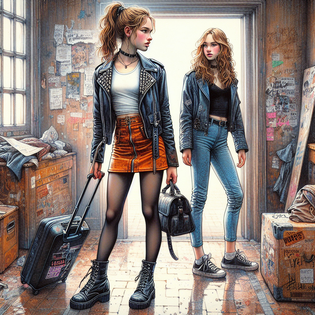 Stylish Young Women in Urban Graffiti Setting