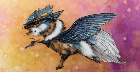 Whimsical Creature with Rodent and Bird Features