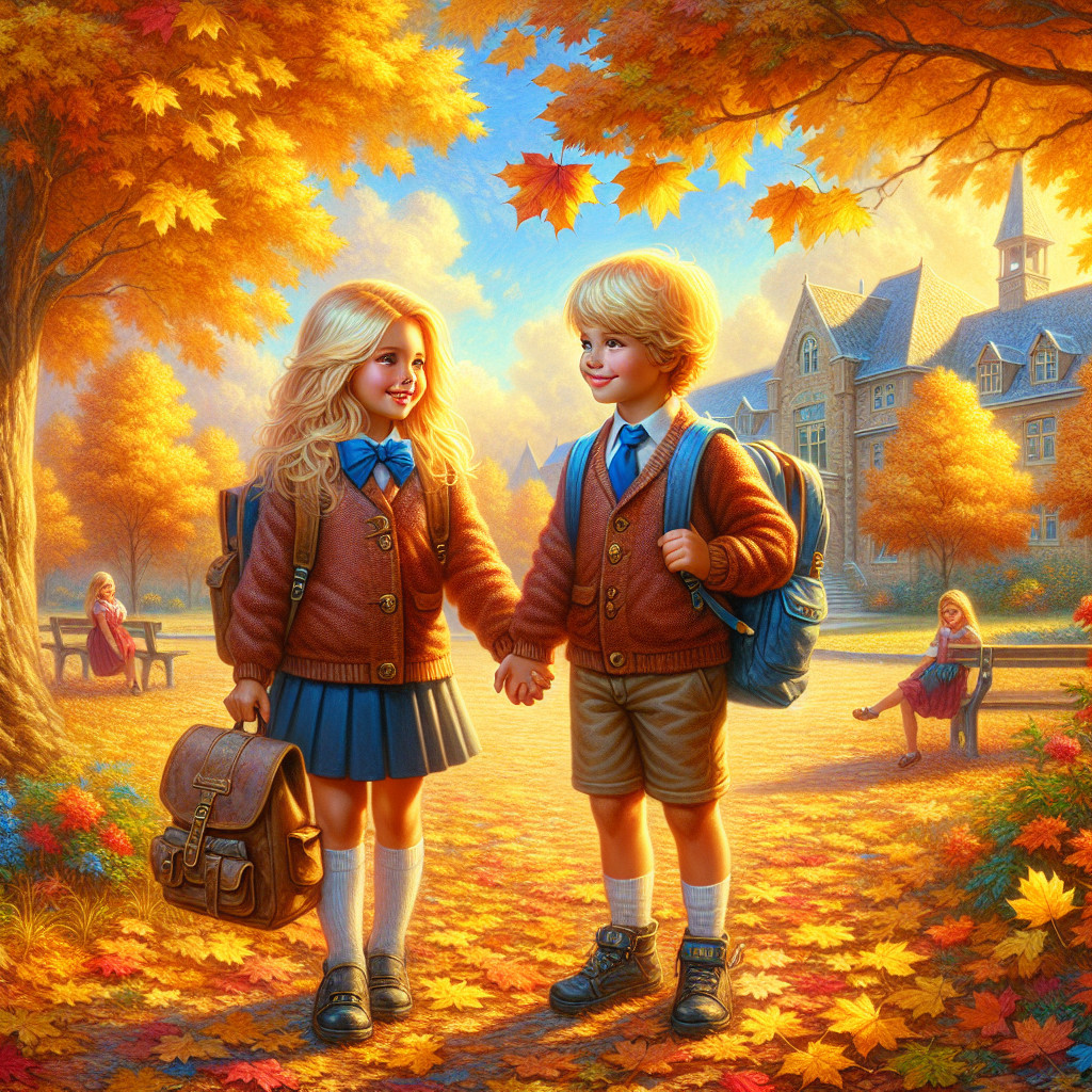 Children in Cozy Sweaters Amidst Autumn Leaves