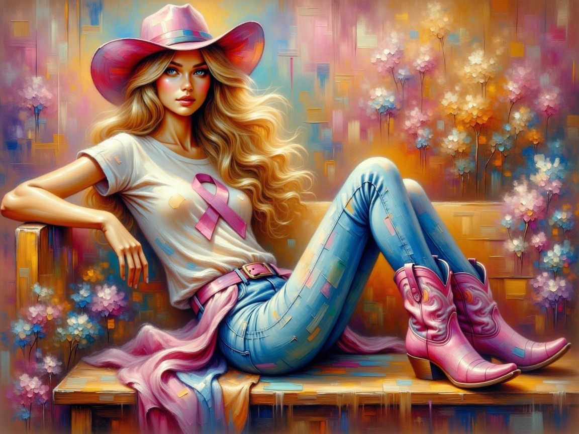 Stylish Woman in Pastel Setting with Pink Accessories