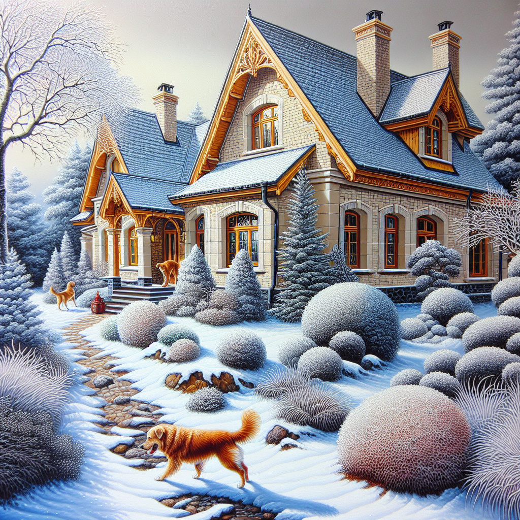 Cozy Winter Scene with Snow-Covered Landscape