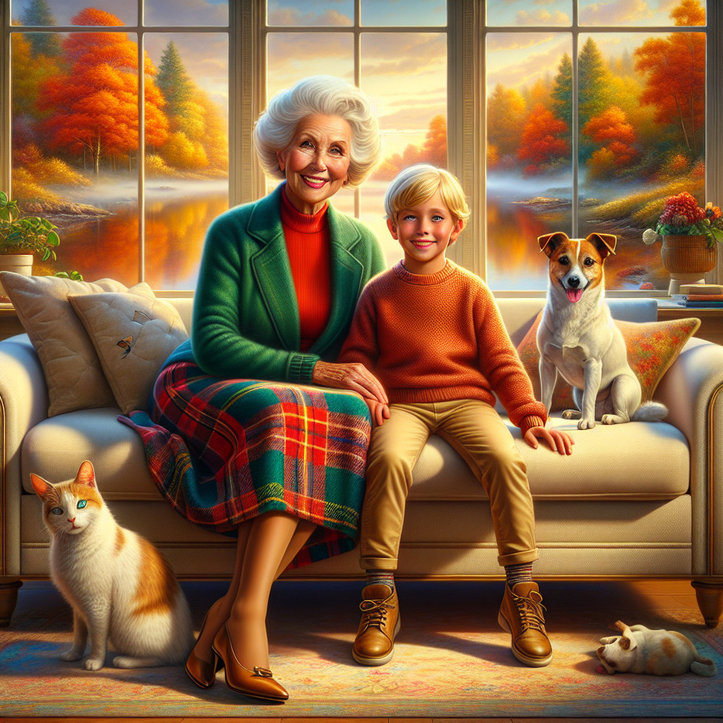 Cozy Living Room with Autumn Colors and Companionship