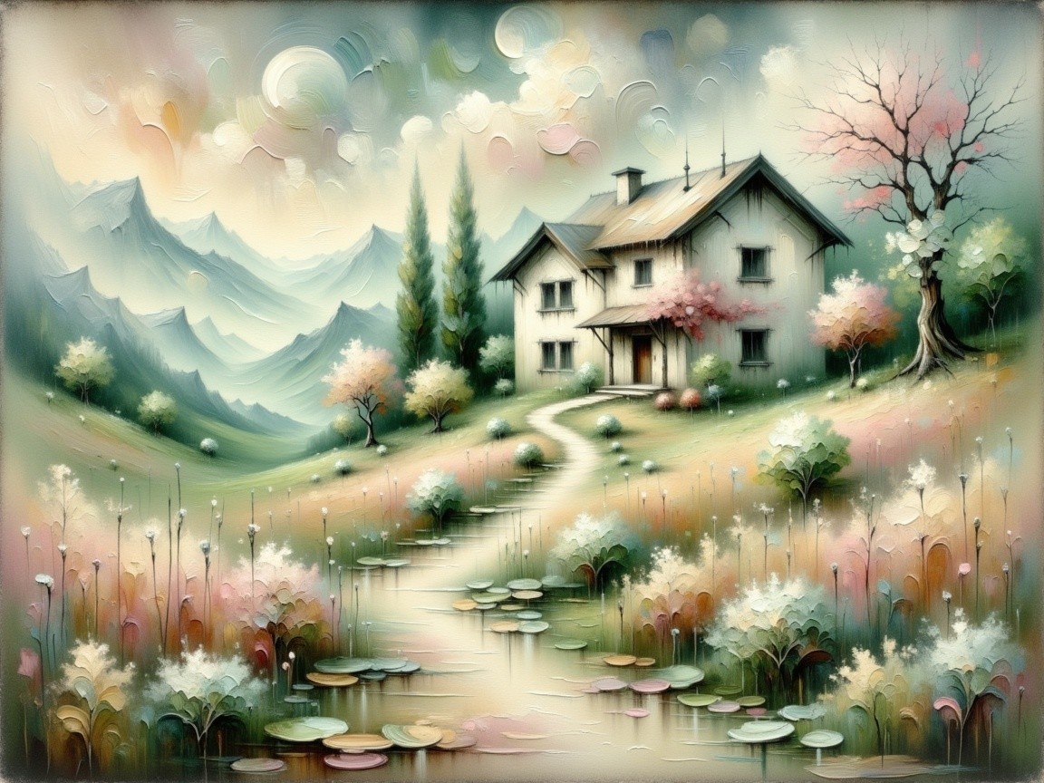 Charming House in Serene Landscape with Rolling Hills