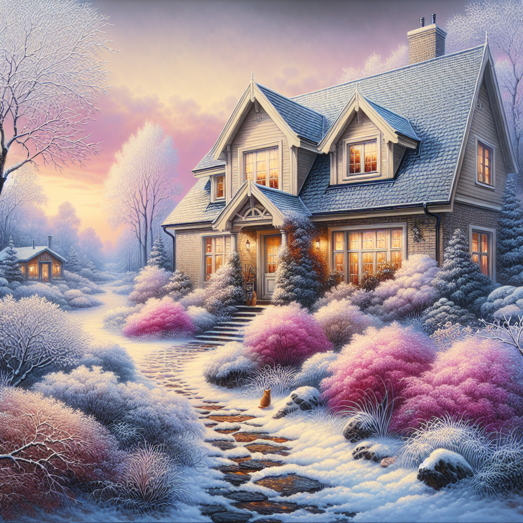 Snow-Covered Cottage in a Winter Landscape