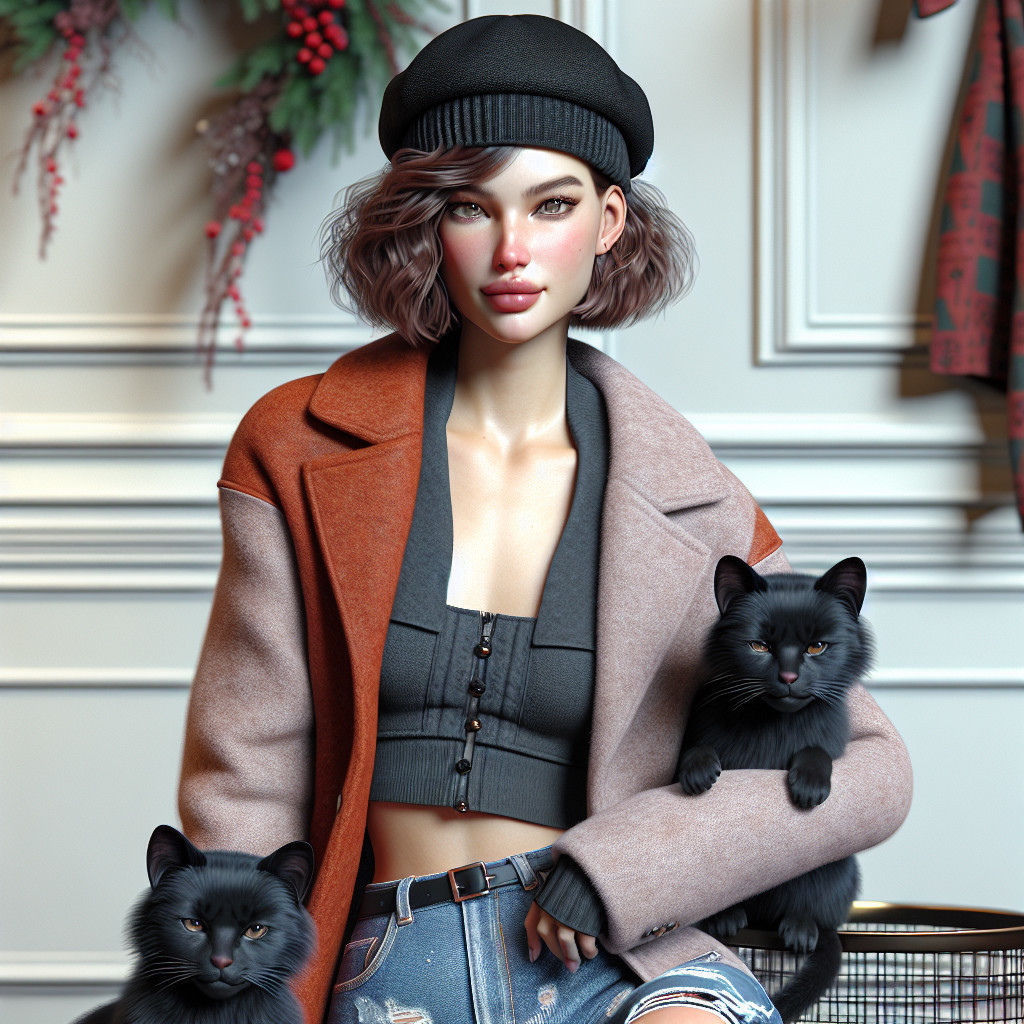 Cozy Winter Interior with Stylish Decor and Cats
