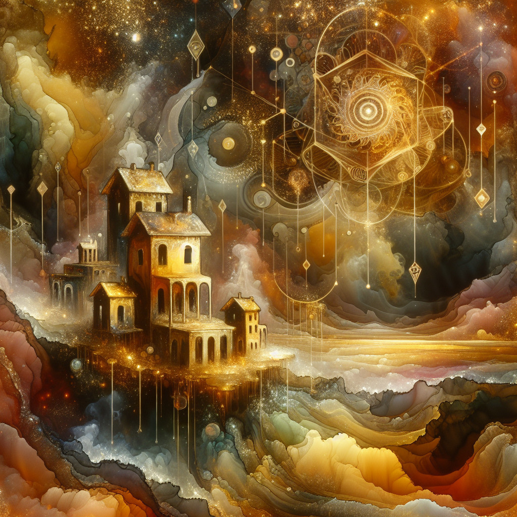 Dreamlike Village in a Fantastical Landscape