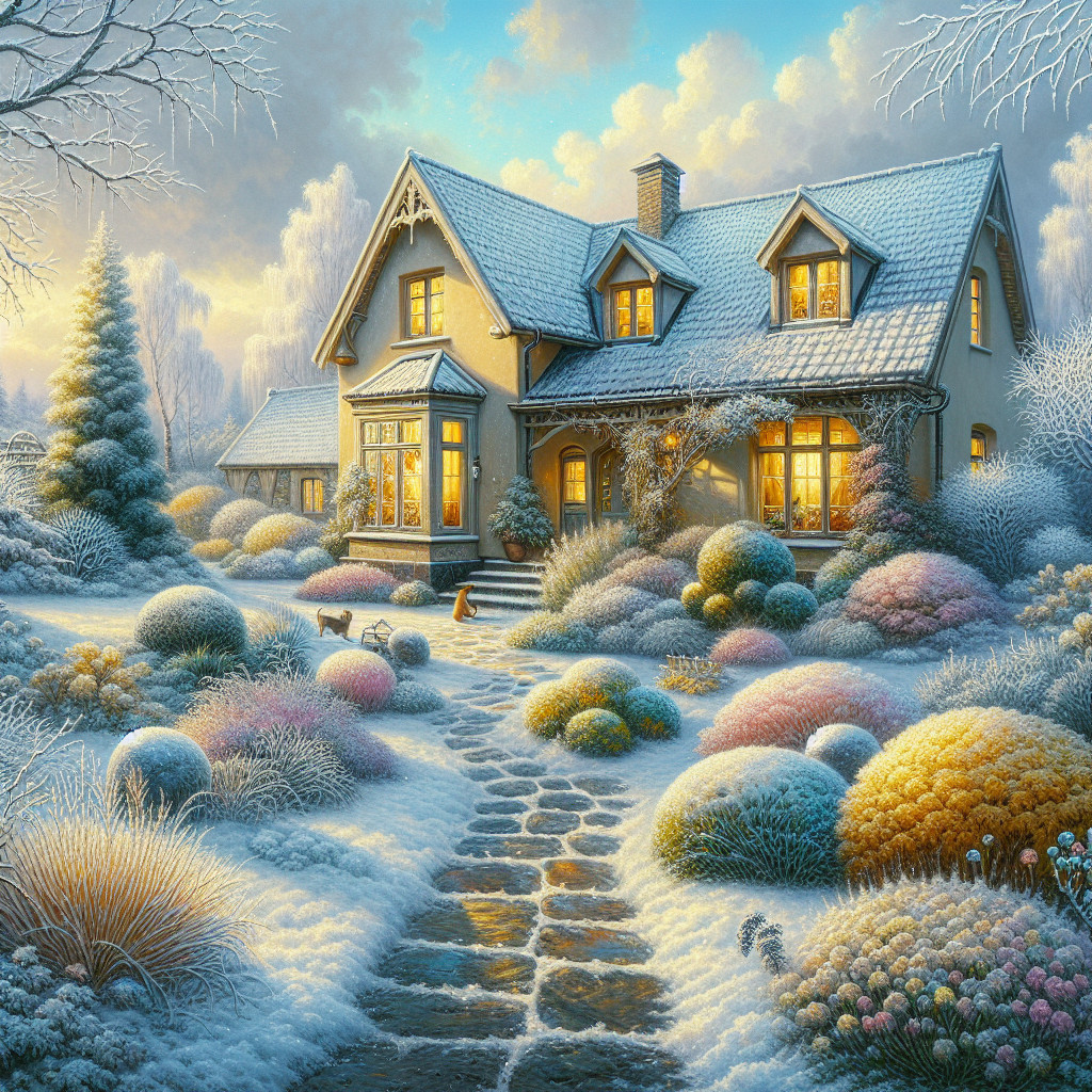 Snow-Covered Cottage in a Winter Landscape