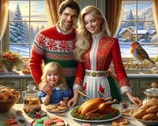 Family Celebration at a Festive Holiday Table