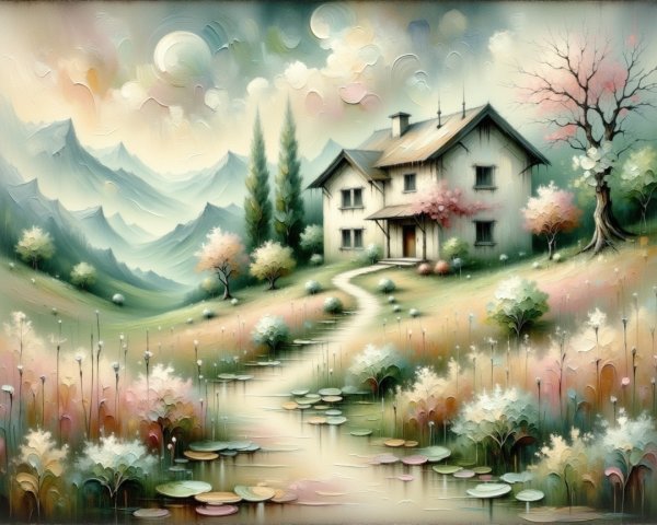 Charming House in Serene Landscape with Rolling Hills