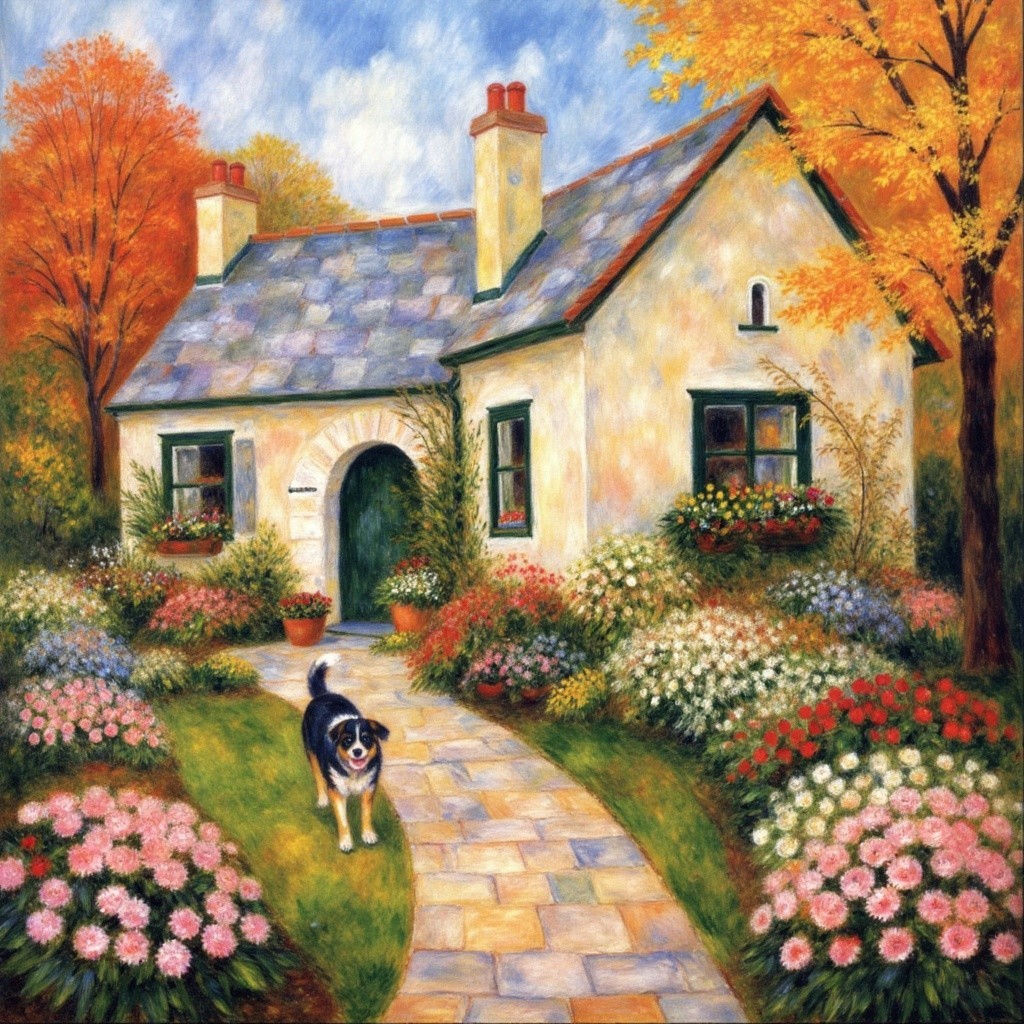 Charming Cottage Amidst Autumn Beauty