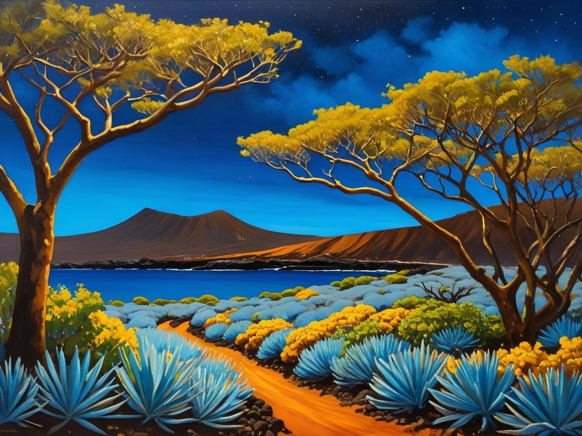 Twilight Landscape with Lake and Mountain Backdrop
