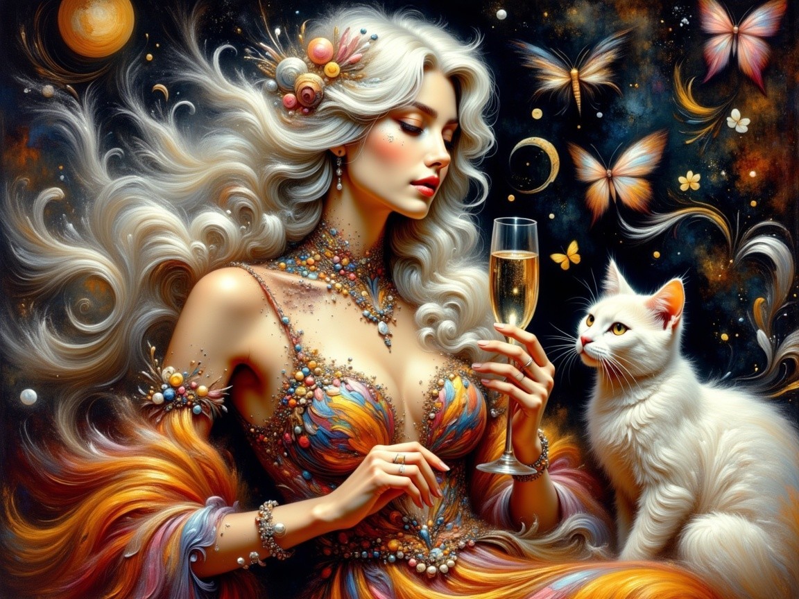 Fantasy Illustration of a Goddess-Like Woman