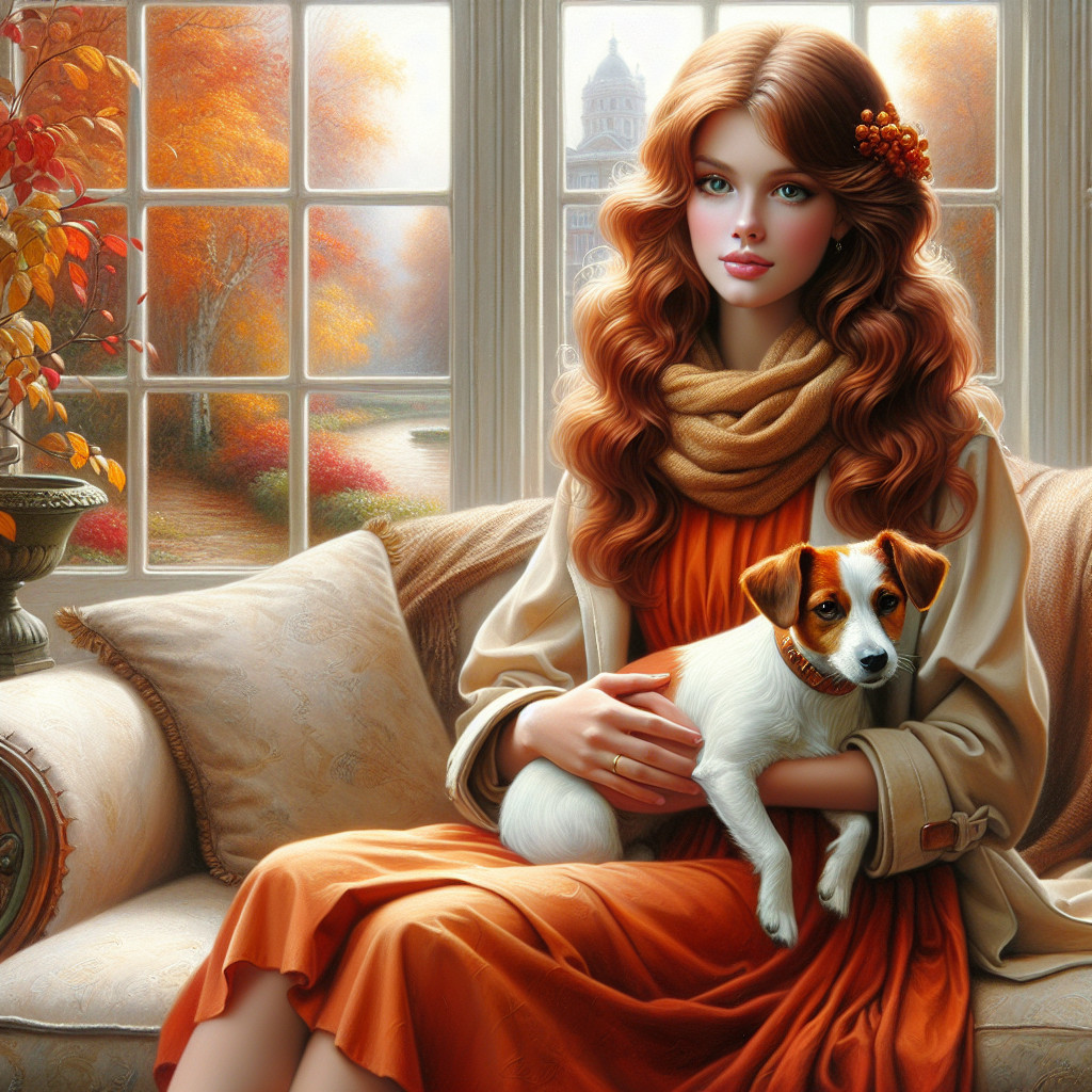 Cozy Room with Autumn Light and Fall Foliage