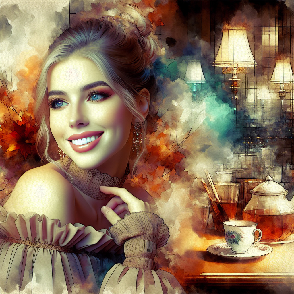 Cheerful Young Woman in Cozy Indoor Setting