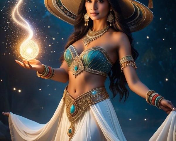 Detailed Fantasy Image of a Woman in Elegant Attire