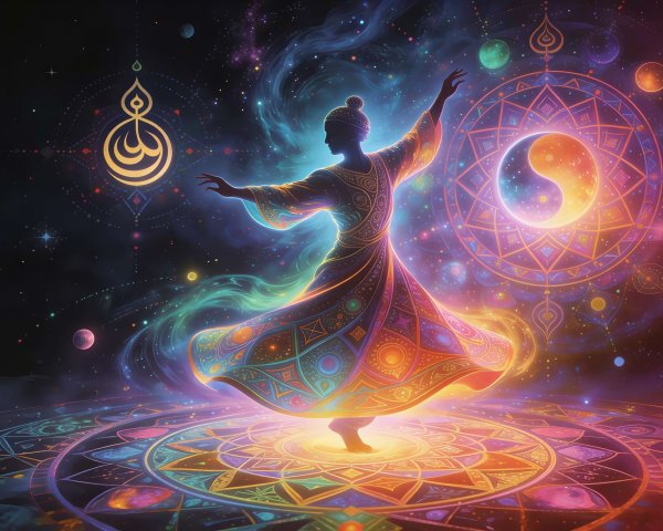 Psychedelic Digital Painting of a Dancing Woman
