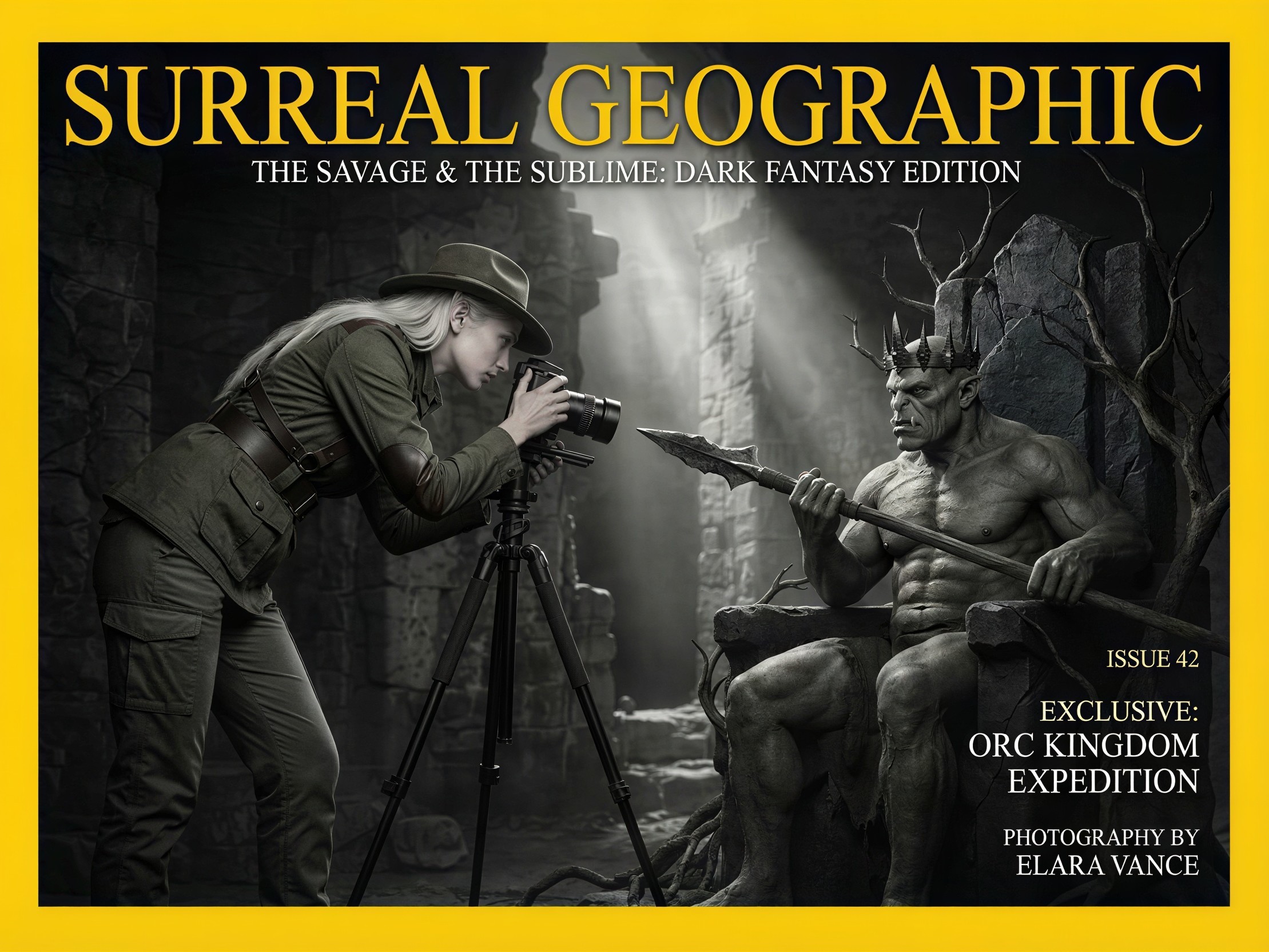 Surreal Geographic Magazine Cover Featuring Orc King