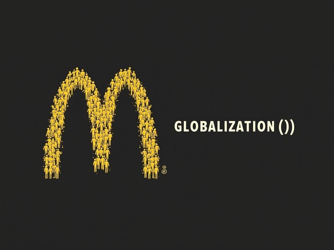 Crowd Forms Golden Arches Symbolizing Globalization
