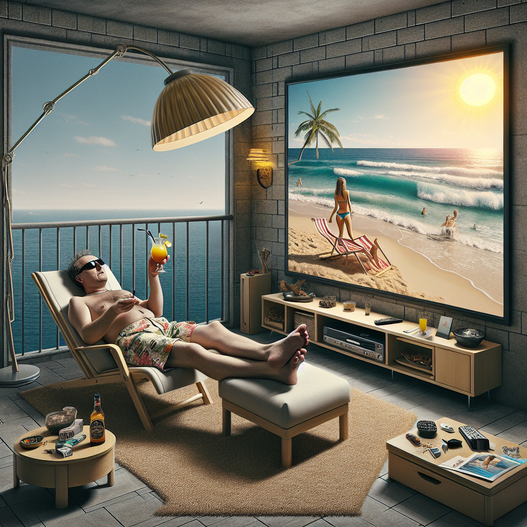 Relaxed Man Enjoys Cocktail in Cozy Indoor Space