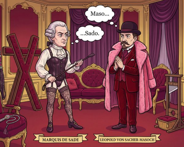 Historical Figures in Ornate Room with Red Walls