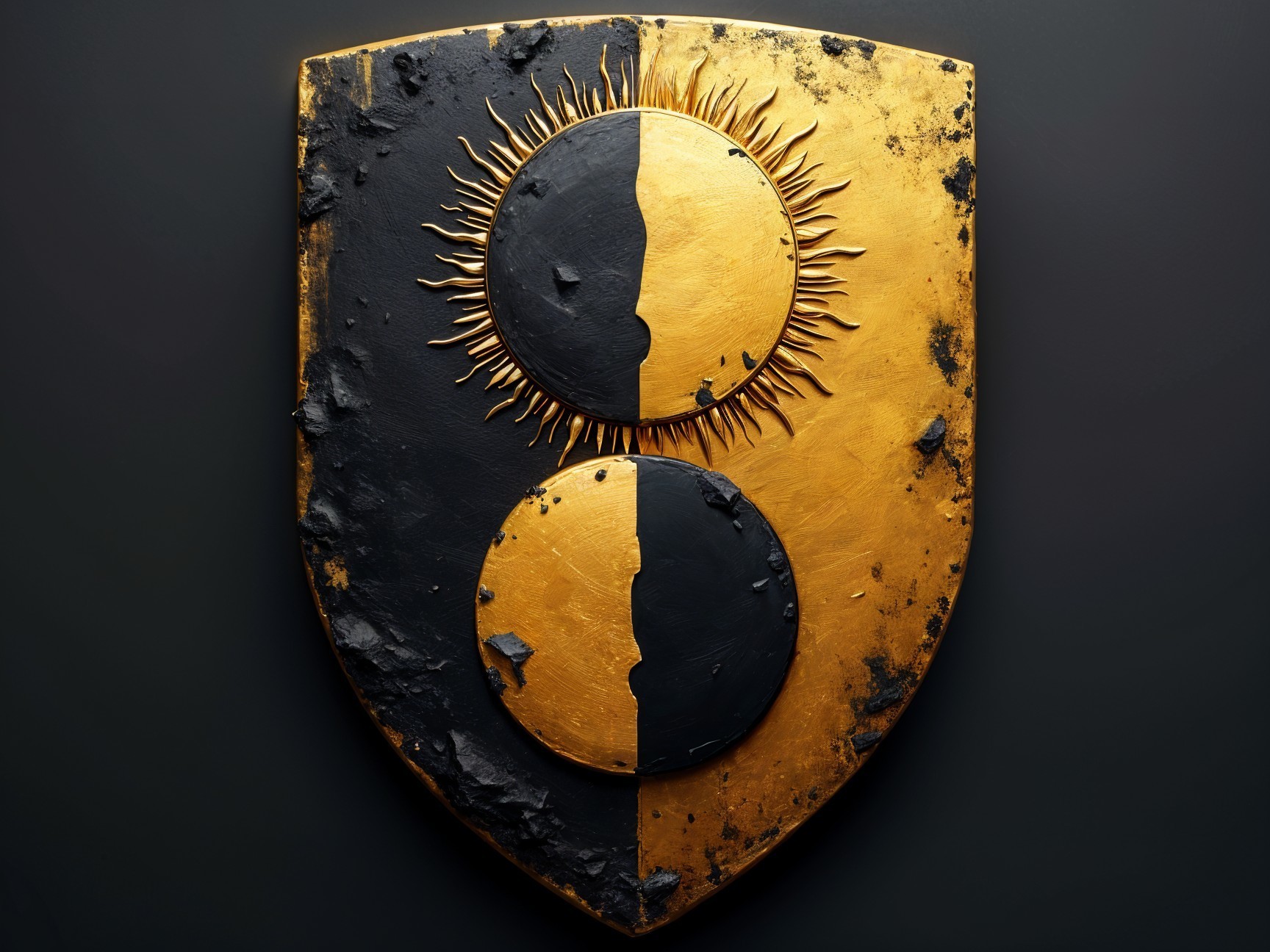 Shield Design with Sun and Moon Elements
