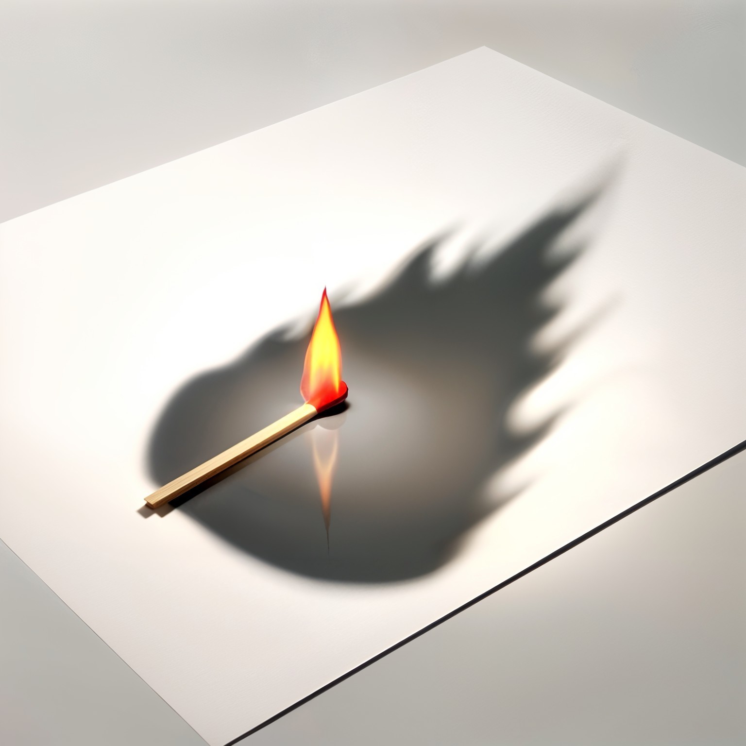 Upright Matchstick with Flickering Orange Flame
