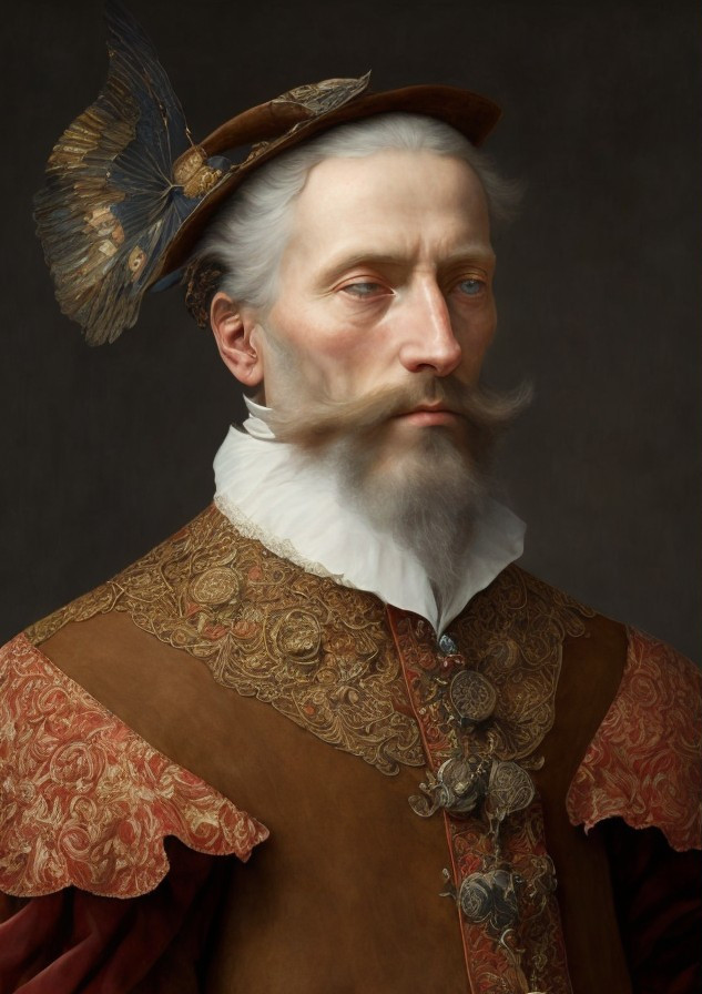 Regal Portrait of a Nobleman in Elegant Attire