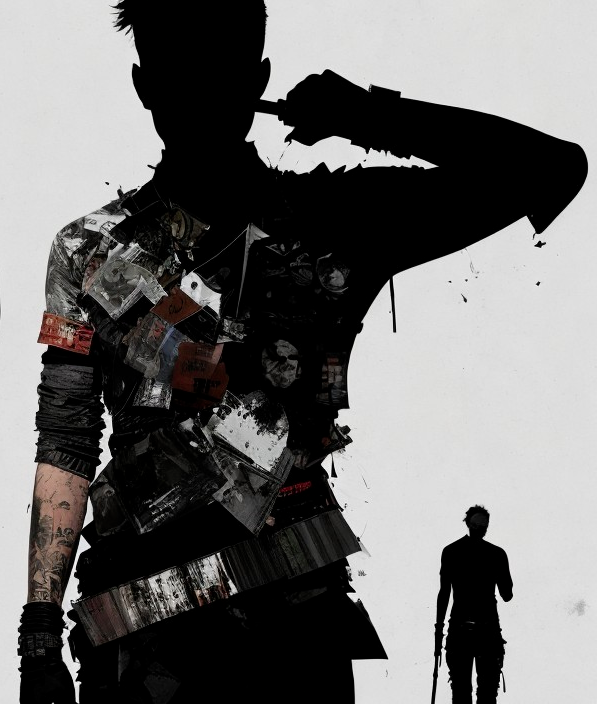 Silhouette with Textured Torso and Urban Decay Elements