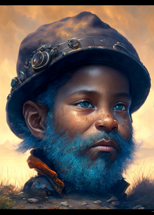 Steampunk Child in Blue Beard