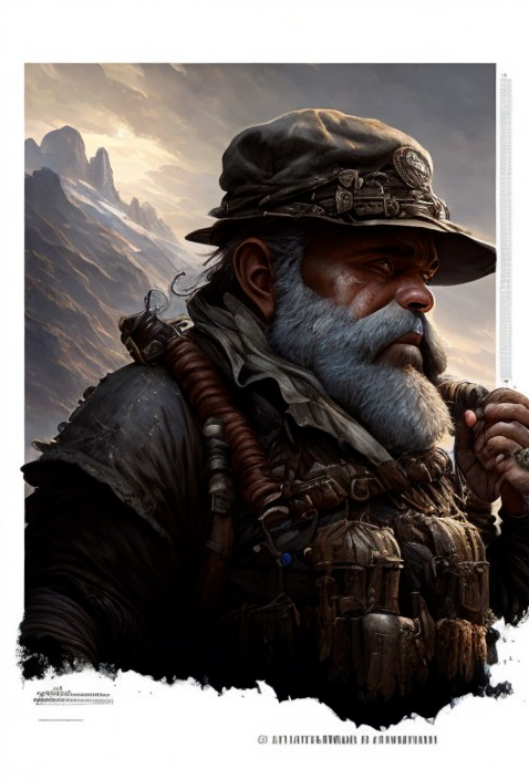 Adventurer in Tactical Gear Against Mountain Backdrop