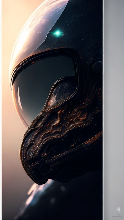 Futuristic Astronaut Helmet with Organic Patterns
