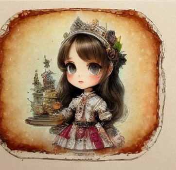 Whimsical Illustration of a Young Girl with Teapots