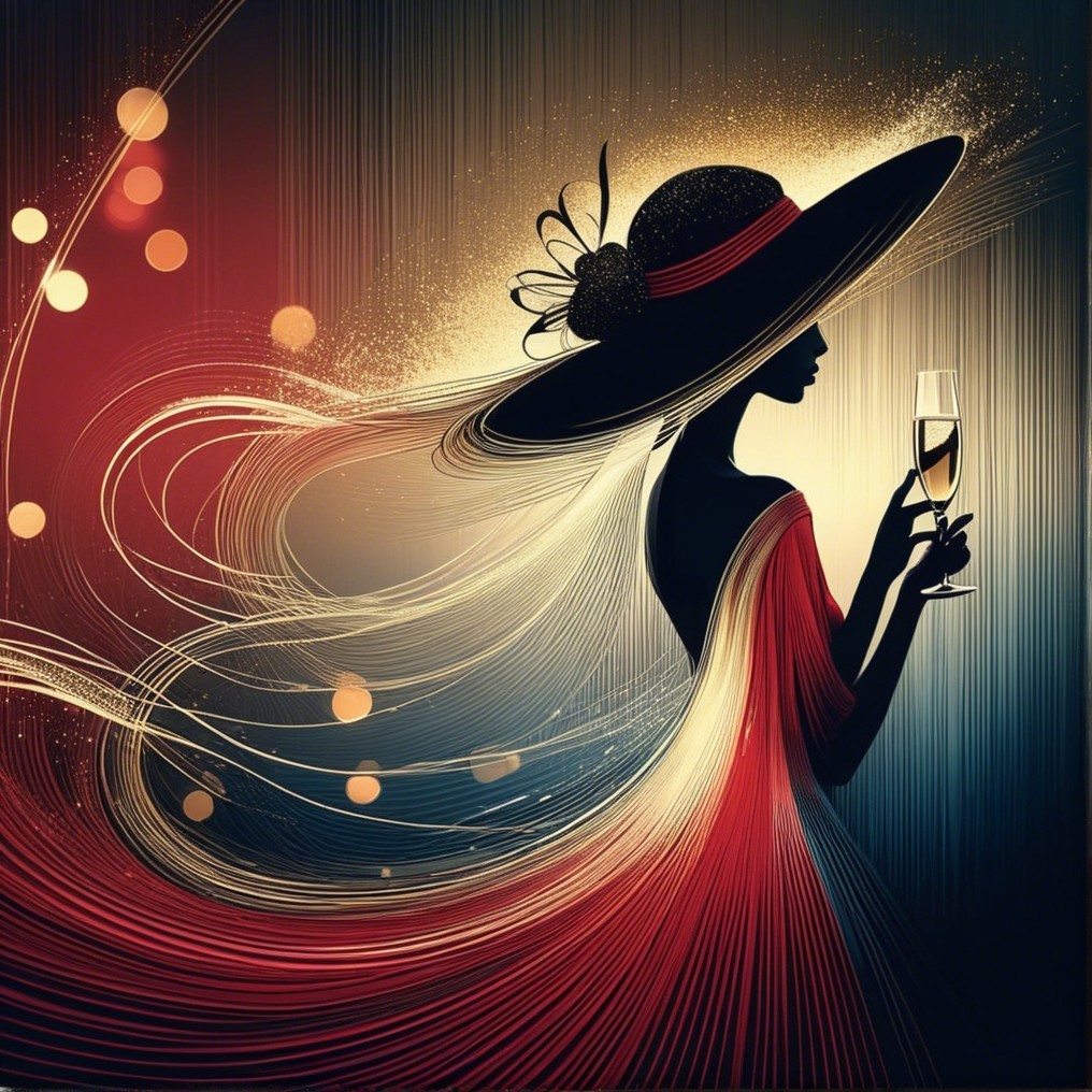 Elegant Silhouette of Woman in Dreamy Celebration