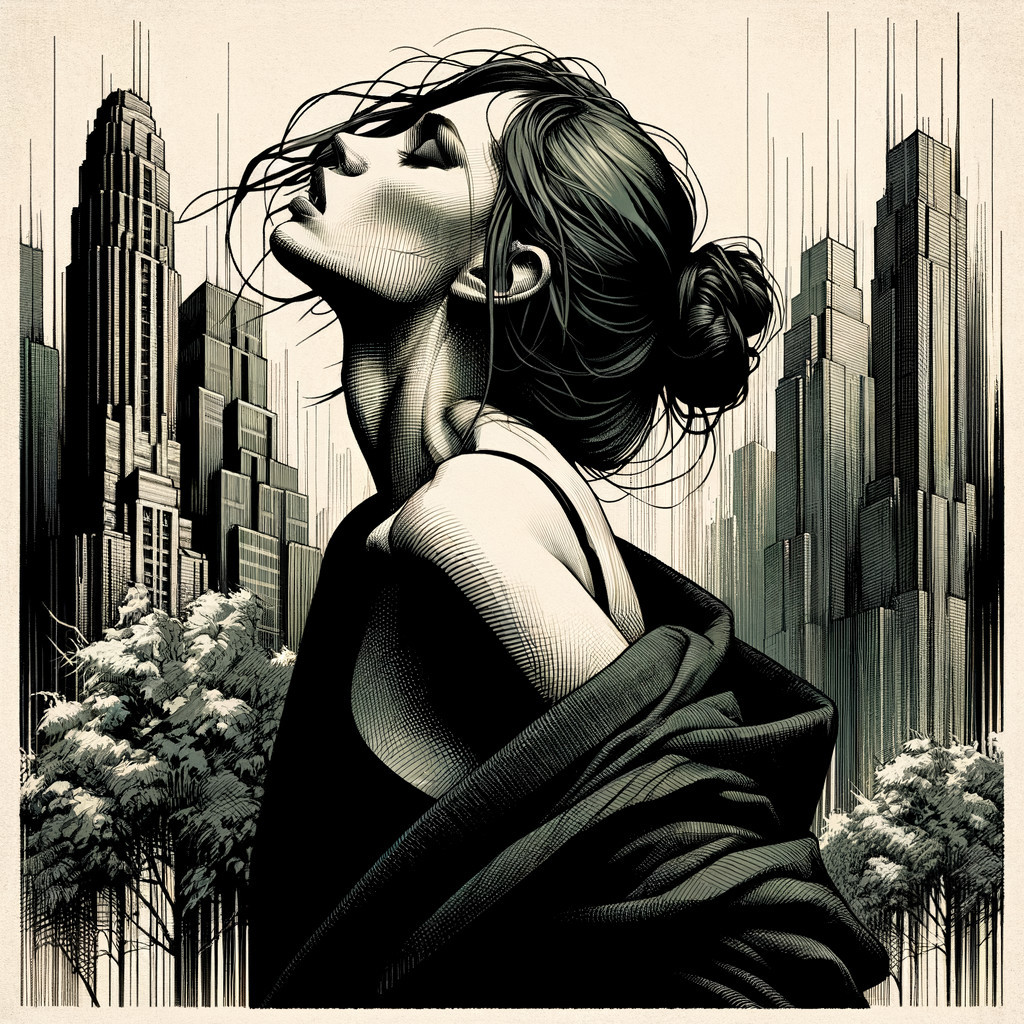 Confident Woman in Urban Skyscraper Setting