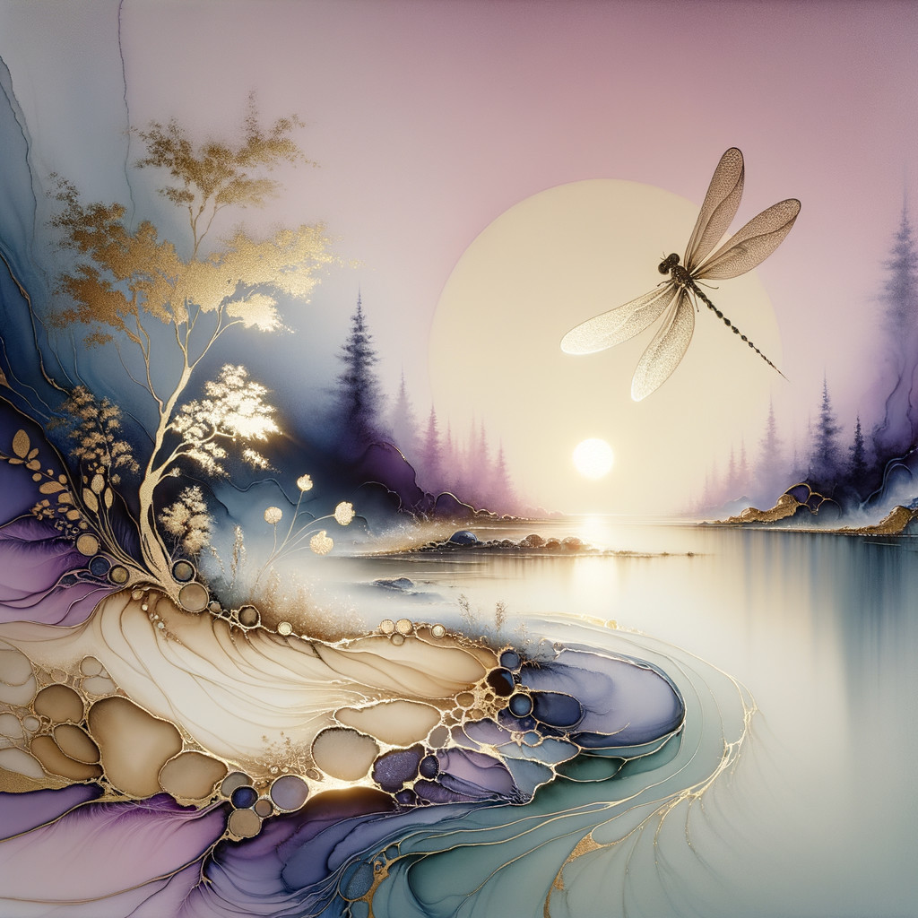 Tranquil River Landscape at Sunrise with Pastel Hues